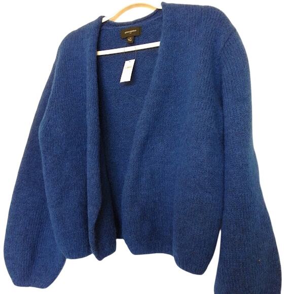 NWT Banana Republic Blue Wool Blend Open Front Cardigan Sweater M - Picture 1 of 4